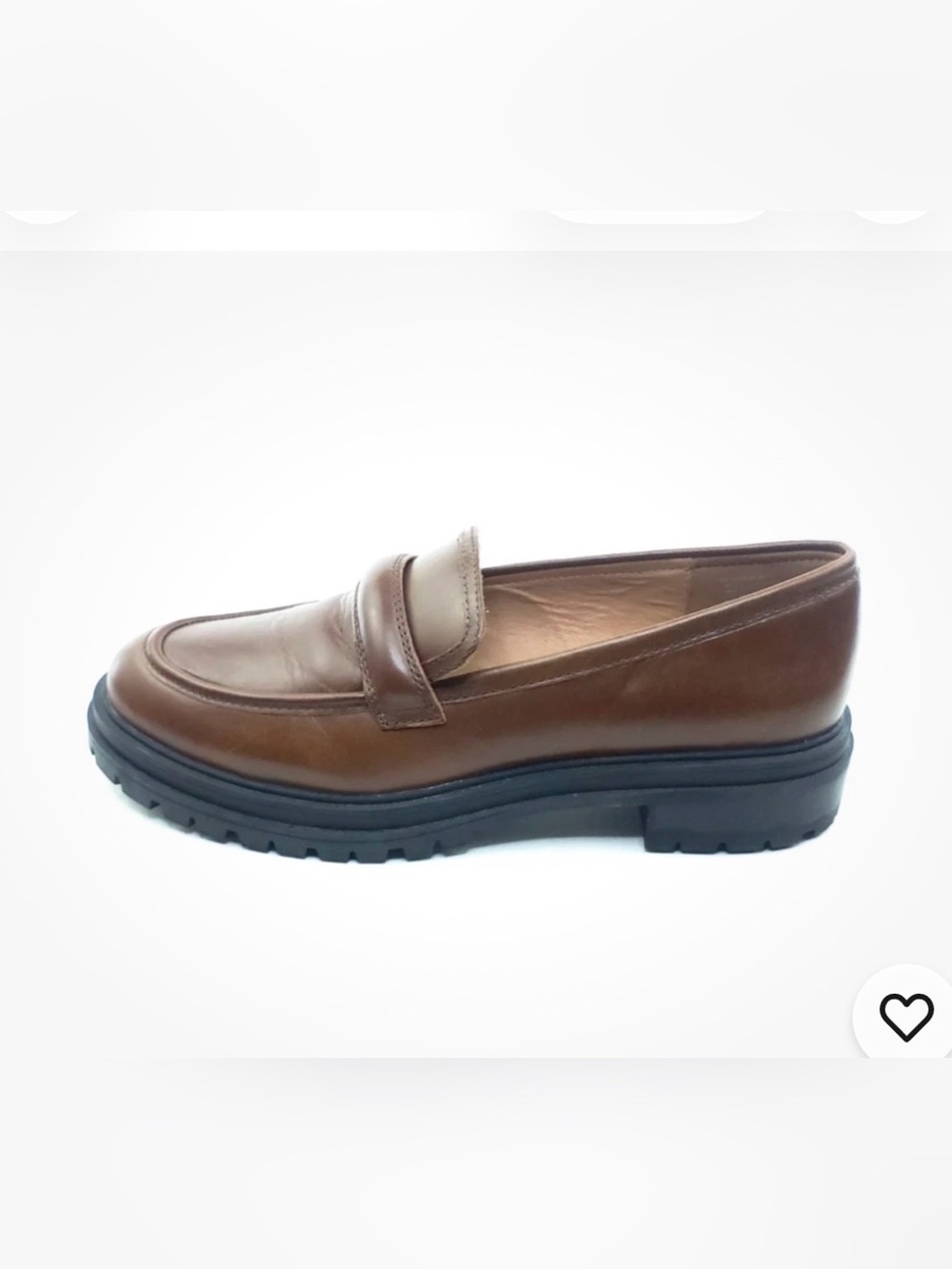 Madewell Bradley Chestnut Leather Lug Sole Slip-On Loafers